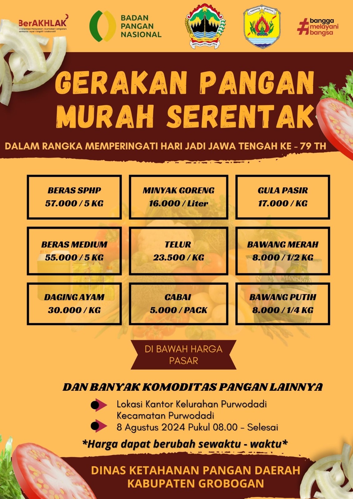 Pengumuman Pelaksanaan Gerakan Pangan Murah Serentak